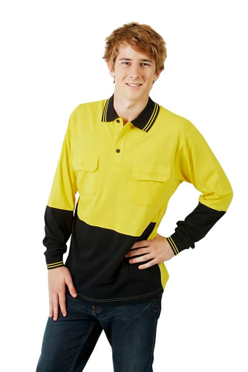 100% Cotton Hi Vis Polo Long Sleeve