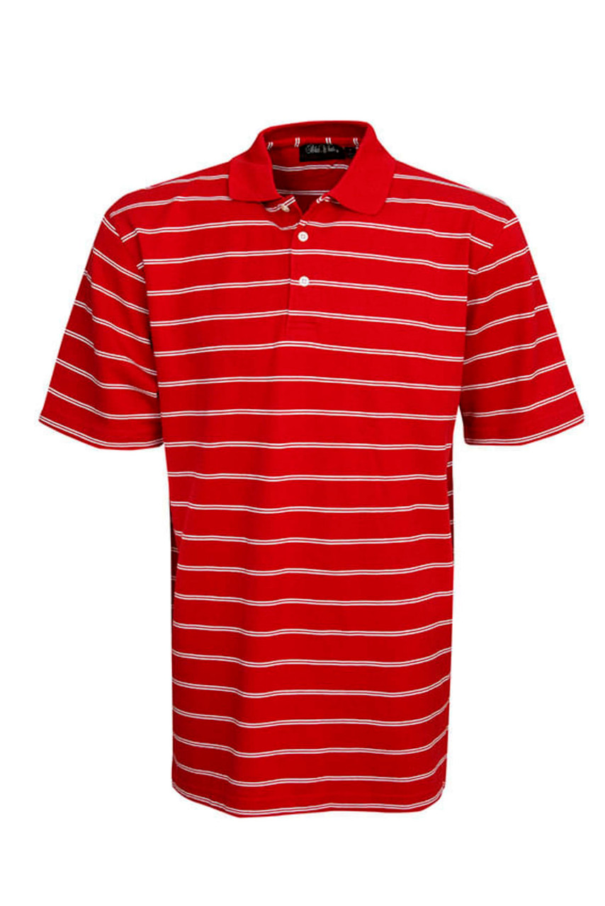 Adults Striped Cotton Pique Polo