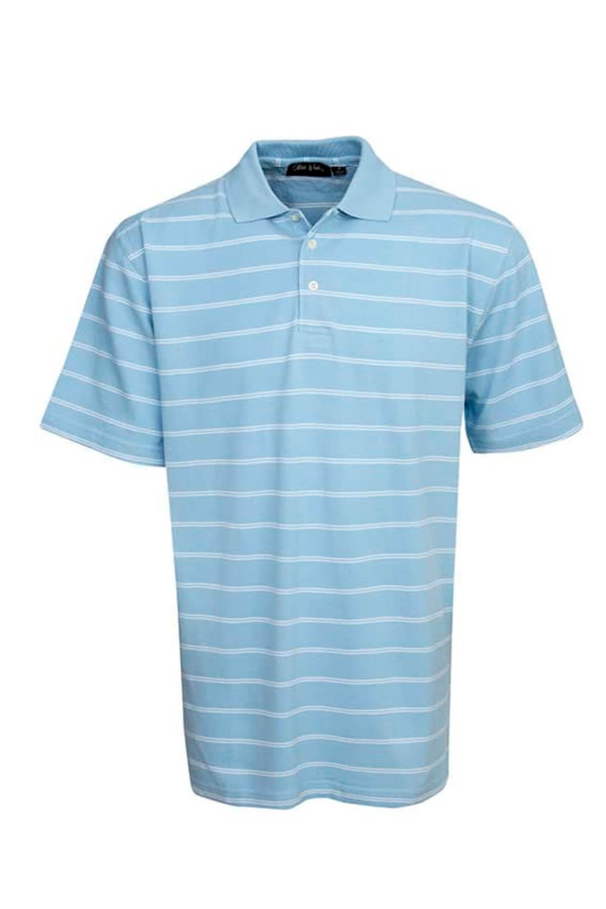 Adults Striped Cotton Pique Polo