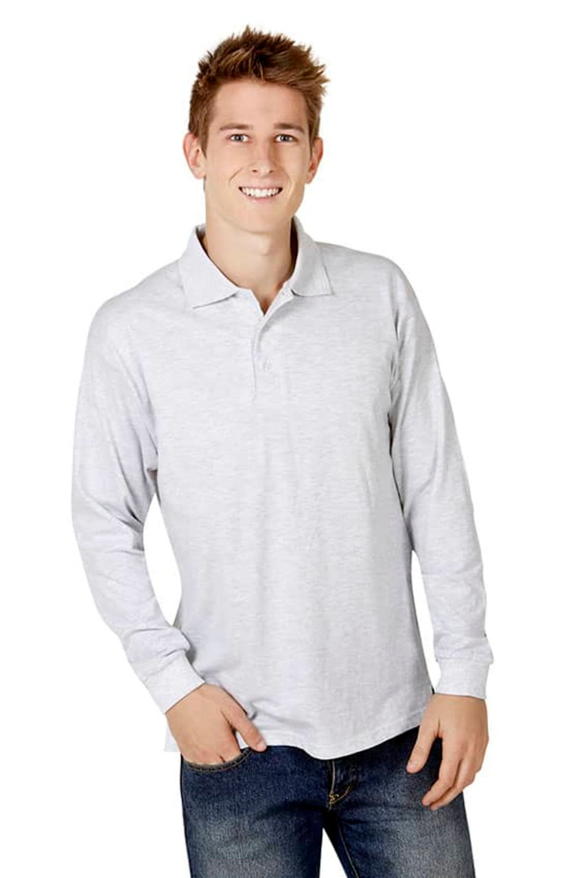 Long Sleeve Pre-Shrunk Cotton Polo