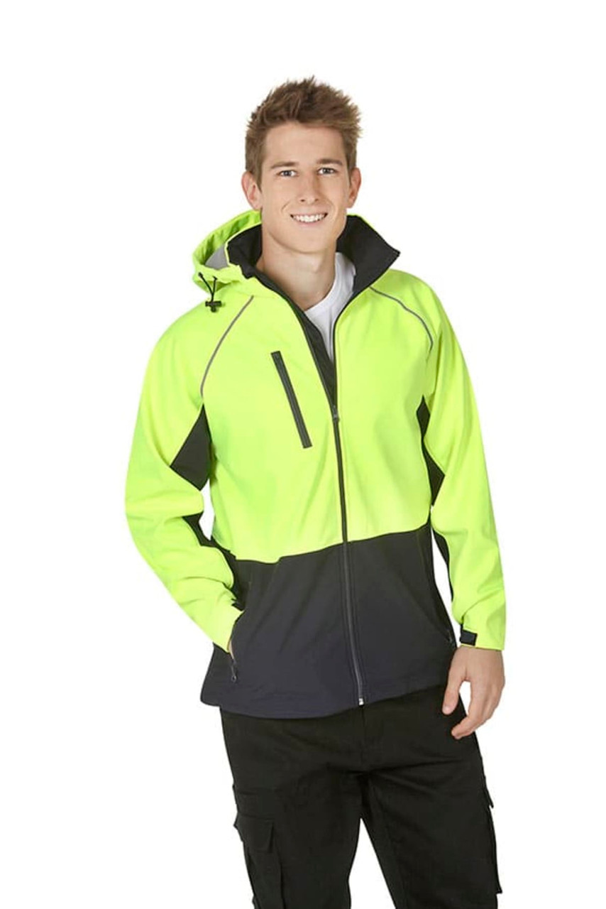 Hooded Hi Vis Soft Shell Jackets Day Use