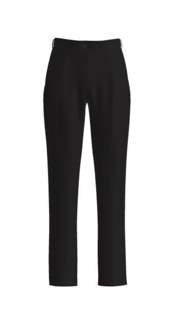 Black tailored school trousers featuring a FlexiWaist design, with a sleek, straight-leg cut. Includes a logo.