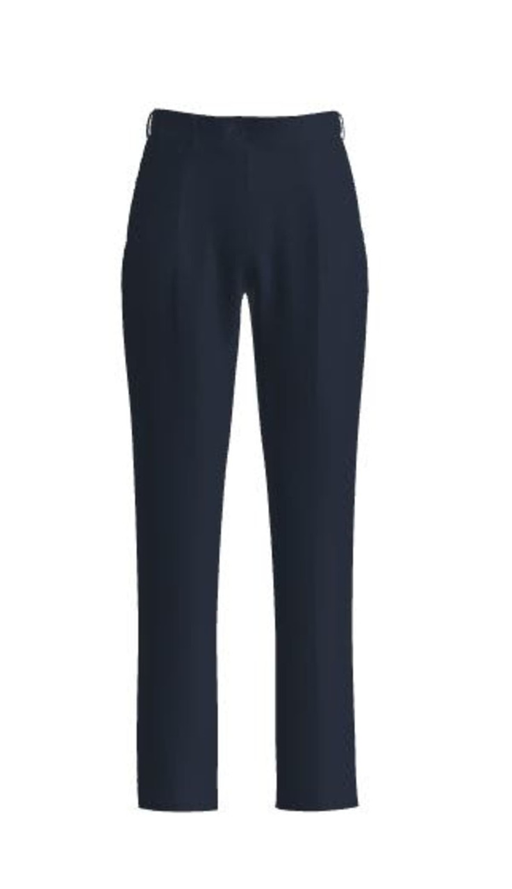 Navy tailored school trousers featuring a FlexiWaist design, with a sleek, professional cut.