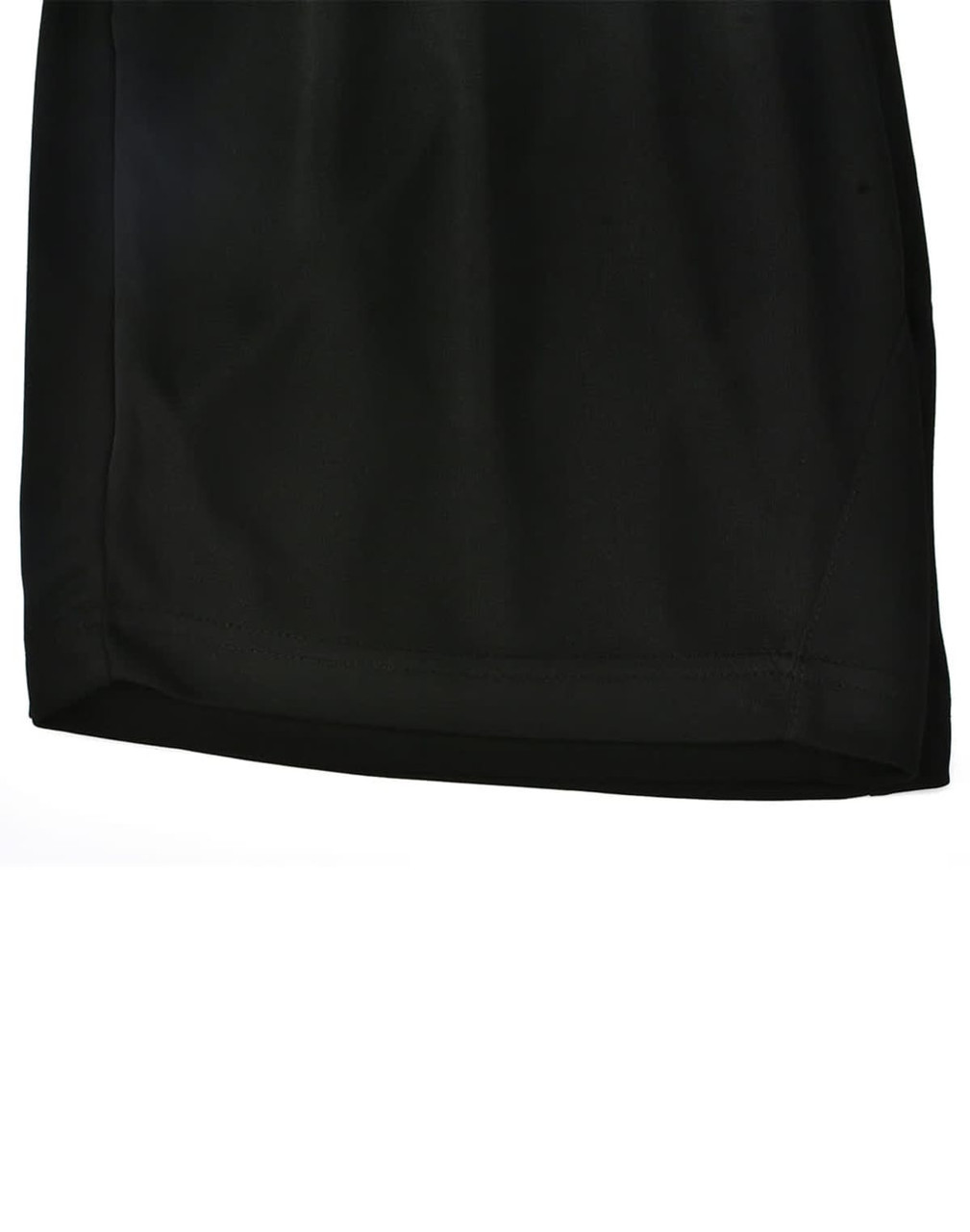 Black bamboo charcoal sports shorts with a smooth texture and a branded logo.