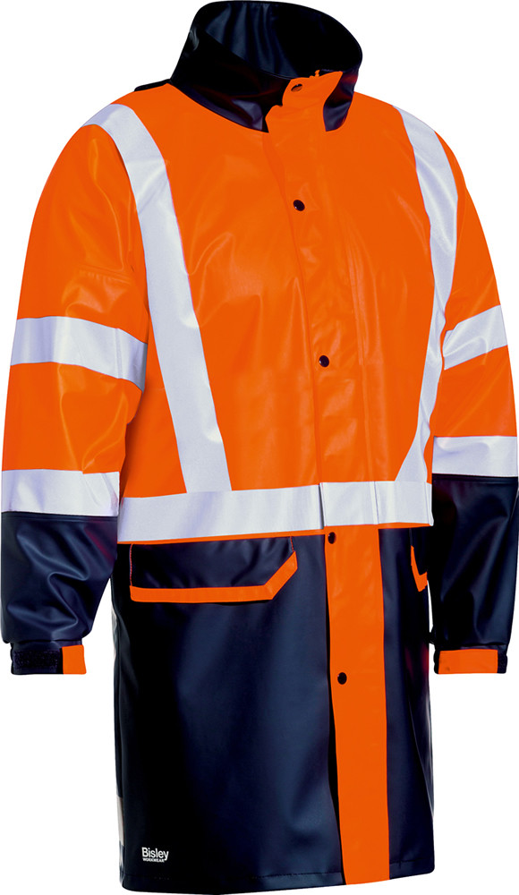 Taped Hi Vis Stretch PU Rain Coat