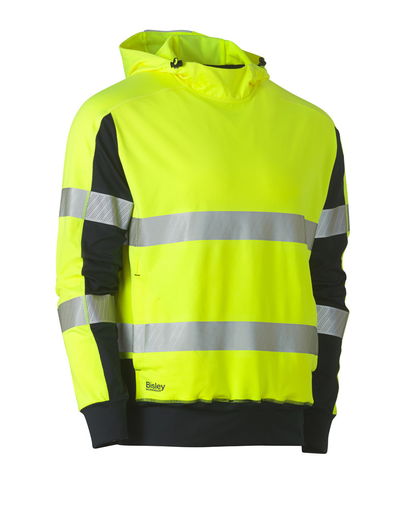 Taped Two Tone Hi Vis Contrast 4 Way Stretchy Hoodie