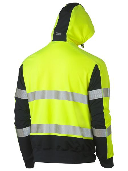 Taped Two Tone Hi Vis Contrast 4 Way Stretchy Hoodie