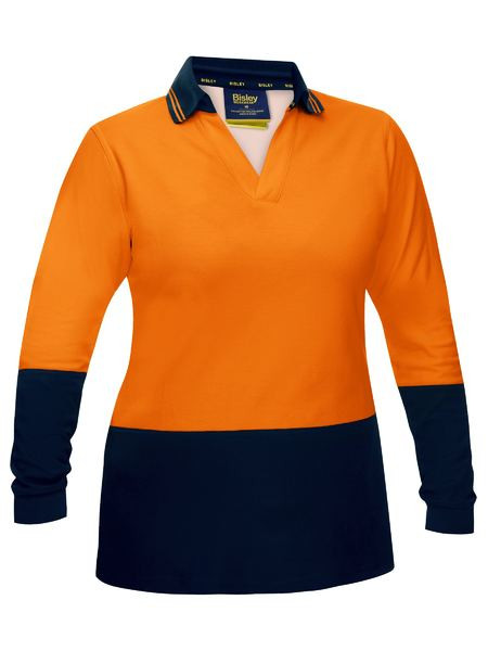 Women's Hi Vis V-Neck Polo Long Sleeve