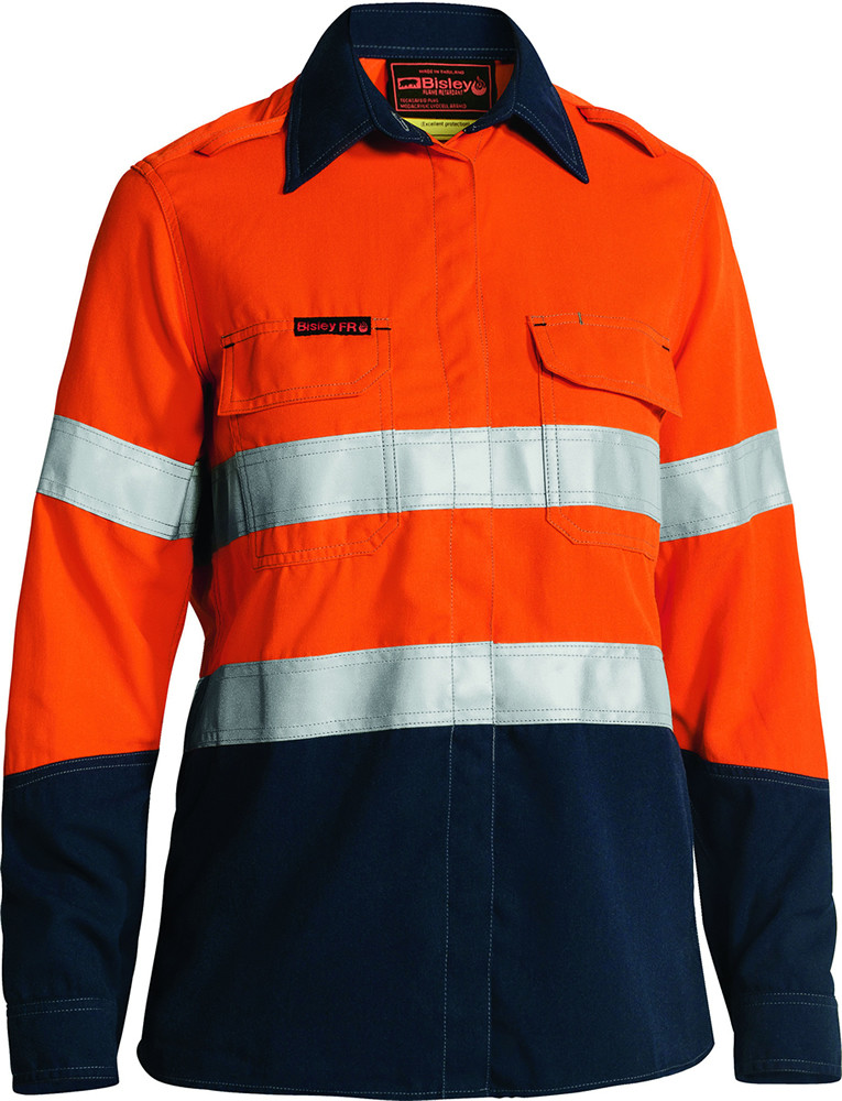 FR Rated Plus 700 Women's Taped Hi Vis FR Vented Shirt