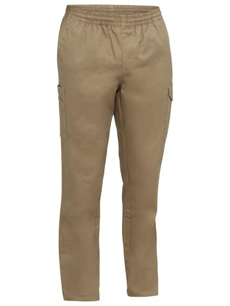 Stretch Cotton Drill Elastic Waist Cargo Work Pant