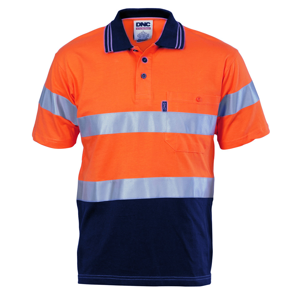 Hi Vis Cool-Breeze Cotton Jersey Polo With 3M R/Tape - S/S