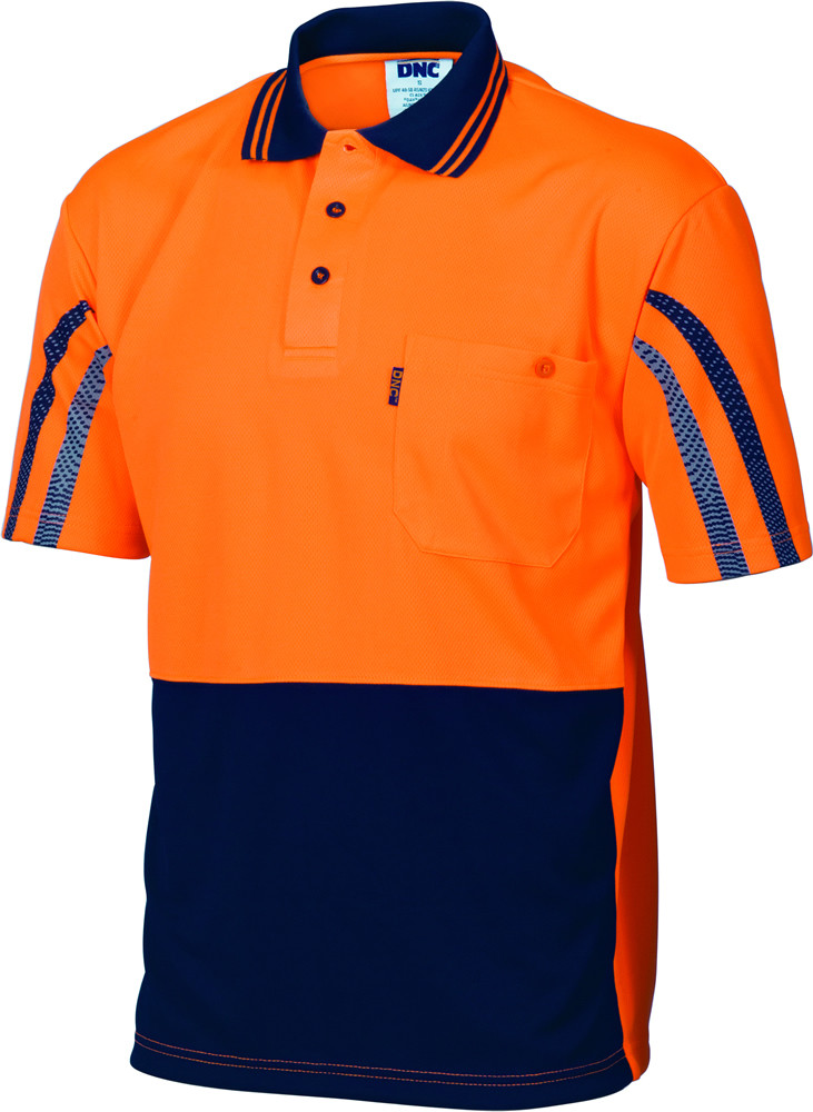 Hi Vis Cool-Breathe Printed Stripe Polo - Short Sleeve