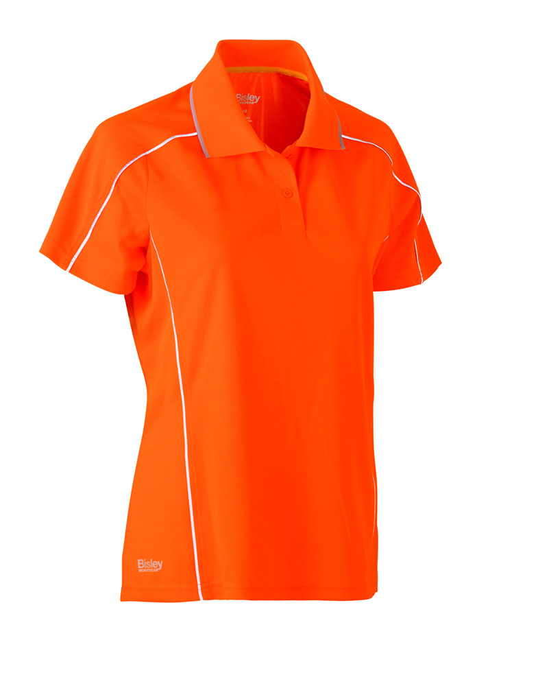 Women's Cool Mesh Polo Shirt with Reflective Piping