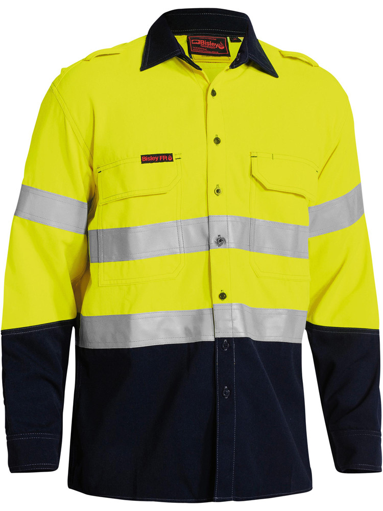 FR Rated Plus 700 Taped Hi Vis FR Vented Shirt || BS8082T