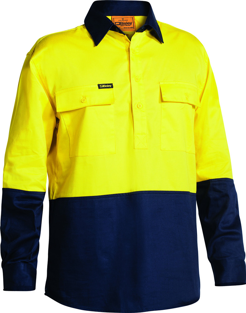 Hi Vis Closed Front Drill Shirt