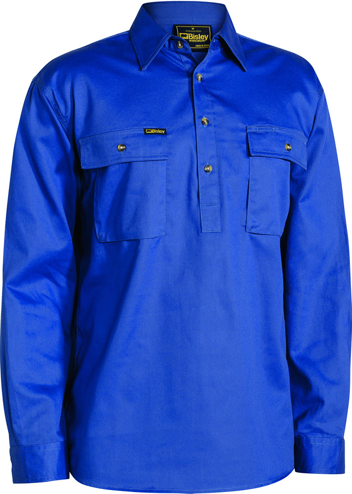 Closed Front Cotton Drill Shirt || BSC6433