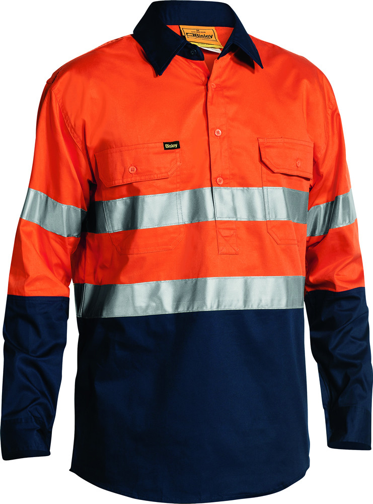 Taped Hi Vis Closed Front Cool Lightweight Shirt