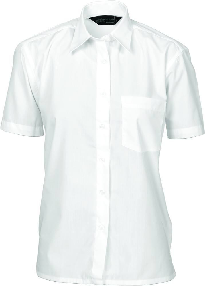 Ladies Polyester Cotton Poplin Shirt - Short Sleeve