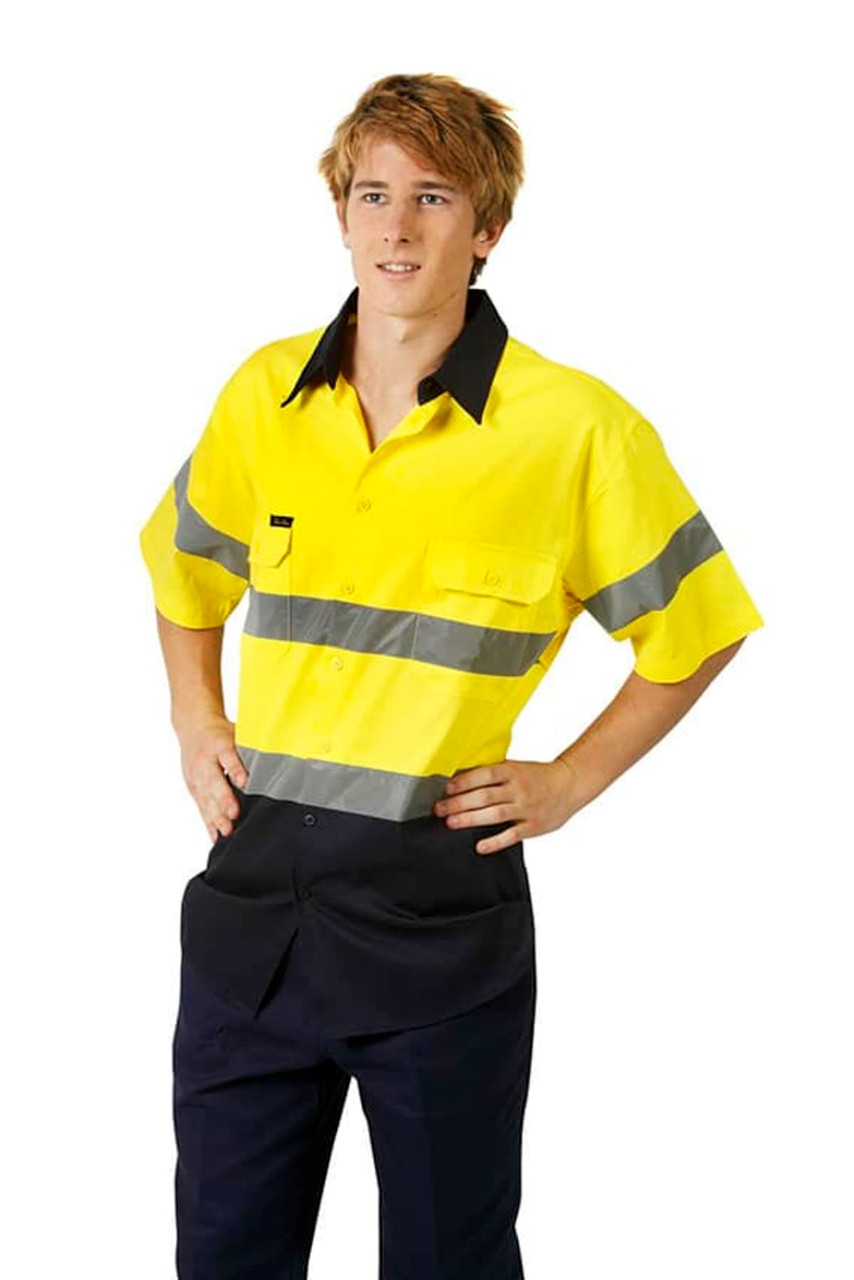 Hi Vis 155 GSM Cotton Twill Shirt Short Sleeve