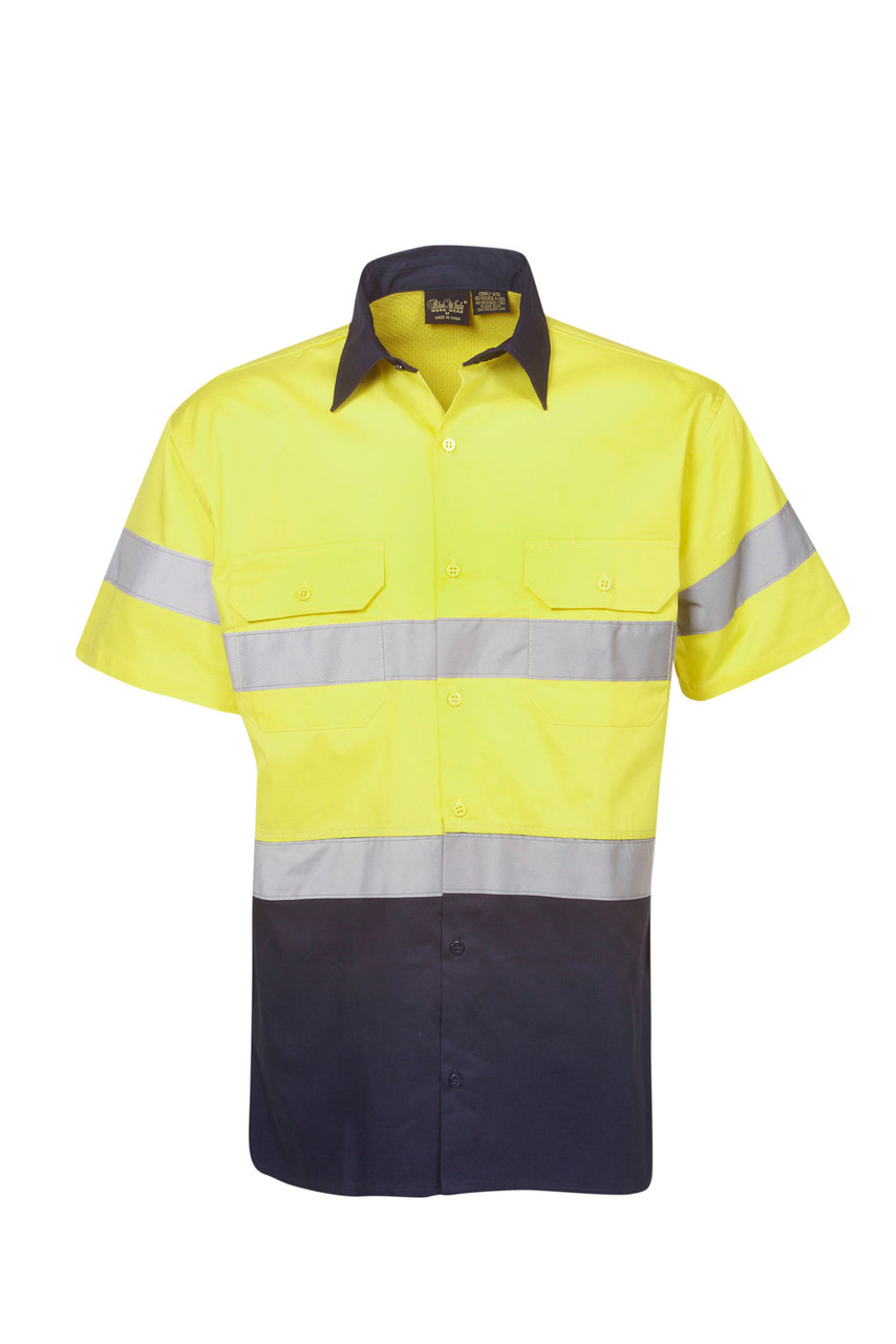 Hi Vis 155 GSM Cotton Twill Shirt Short Sleeve