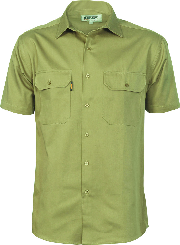 Cotton Drill Work Shirt - Short Sleeve
