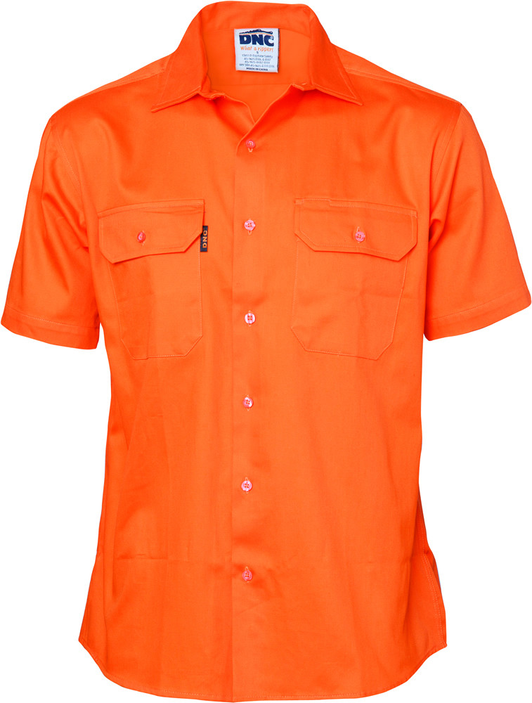 Cotton Drill Work Shirt - Short Sleeve