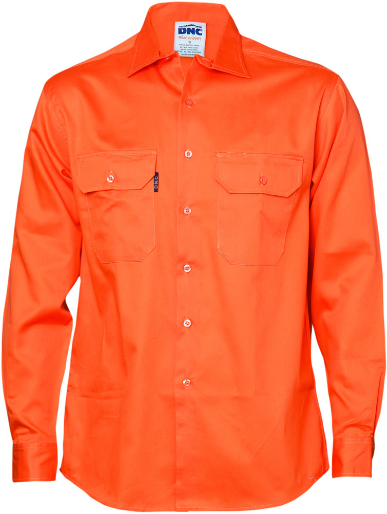 Cotton Drill Work Shirt - Long Sleeve