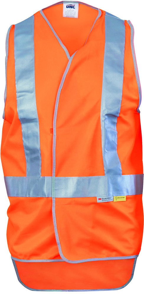 Day/Night Cross Back Safety Vests with Tail
