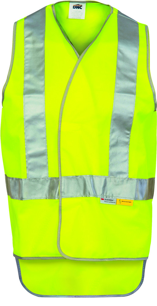 Day/Night Cross Back Safety Vests with Tail