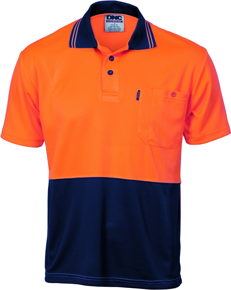 Hi Vis Two Tone Cool Breathe Polo Shirt - Short Sleeve