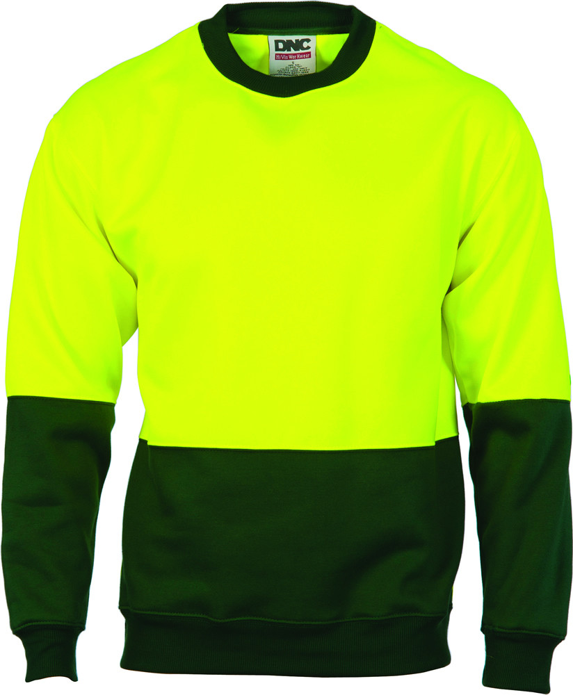Hi Vis Two Tone Fleecy Sweat Shirt (Sloppy Joe) Crew-Neck