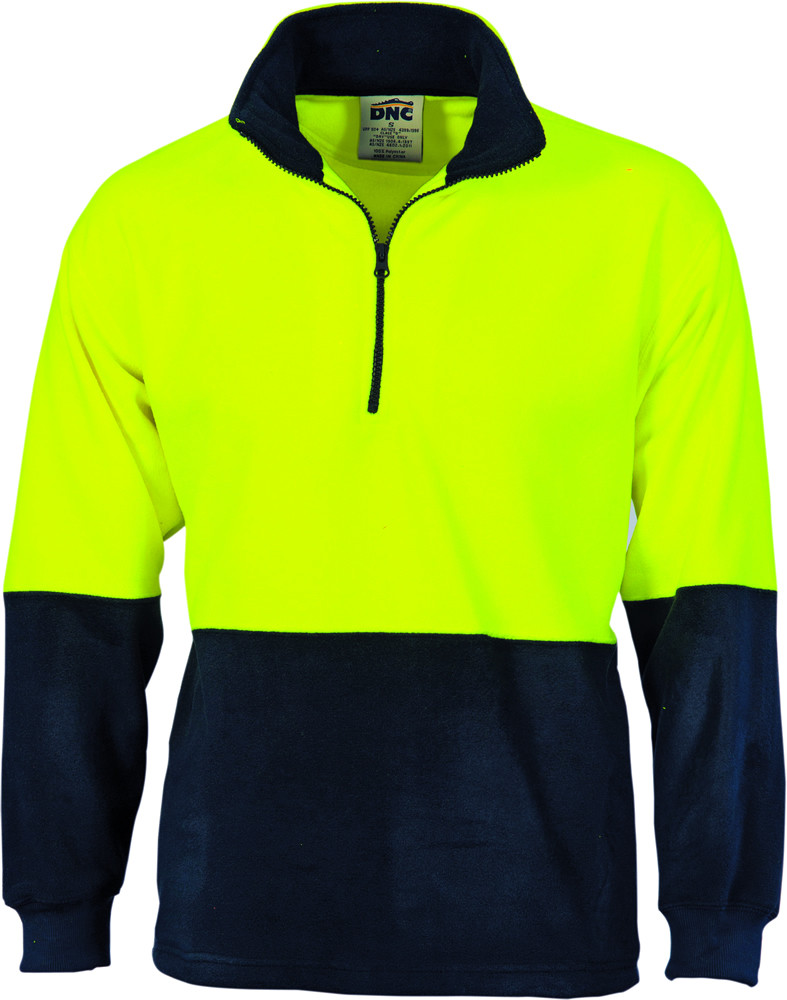 Hi Vis Two Tone 1/2 Zip Polar Fleece
