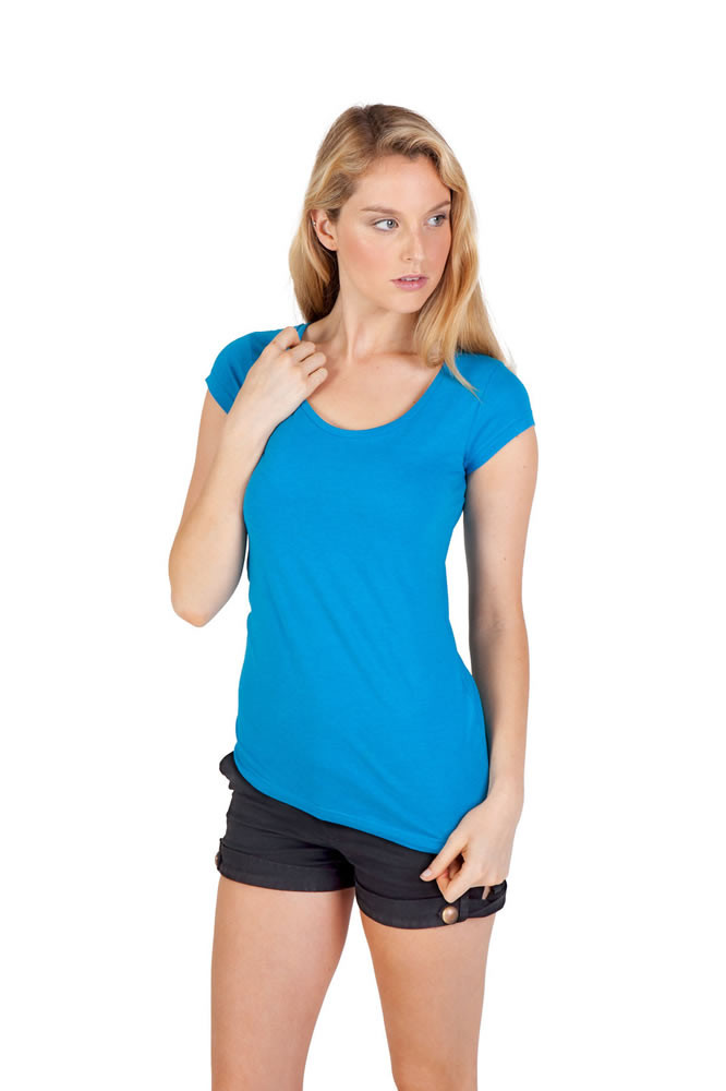 Ladies Marl Scoop Neck T-Shirt