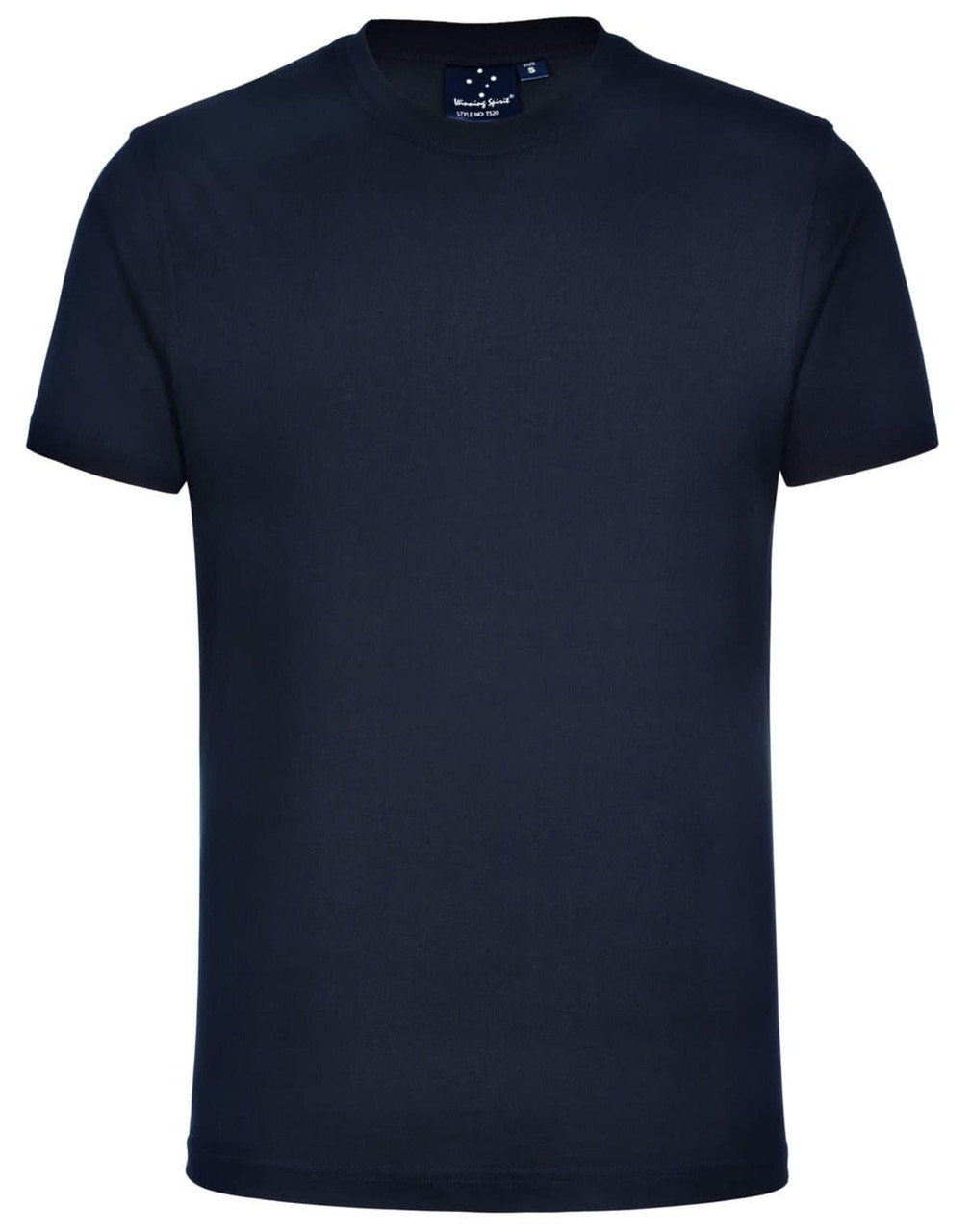 A unisex cotton t-shirt in a dark grey colour, featuring a logo on the front and short sleeves.