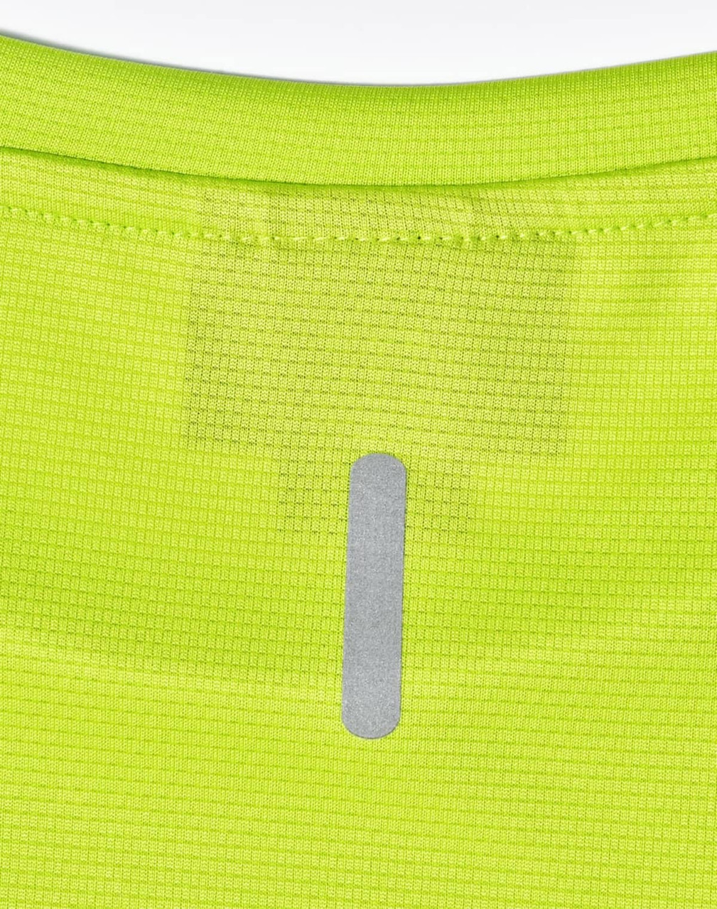 A lime green ultra lightweight performance short sleeve tee featuring a logo on the back. The fabric has a textured pattern.