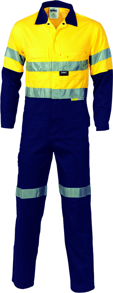Hi Vis Cool-Breeze Two Tone Lightweight Cotton Coverall with 3M R/Tape
