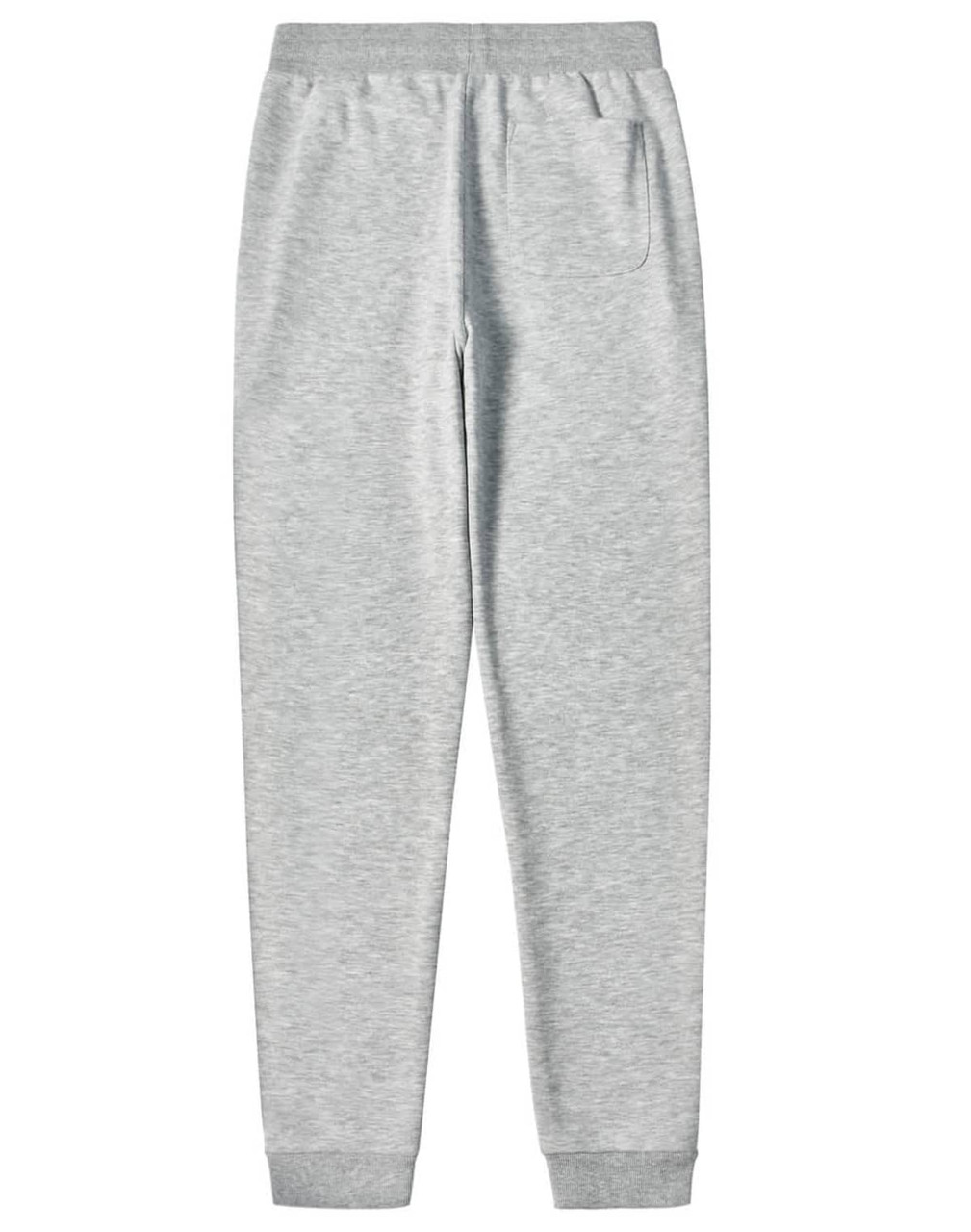 Light grey adults' poly/cotton terry sweat pants with an elasticised waistband and cuffs. Features two side pockets.