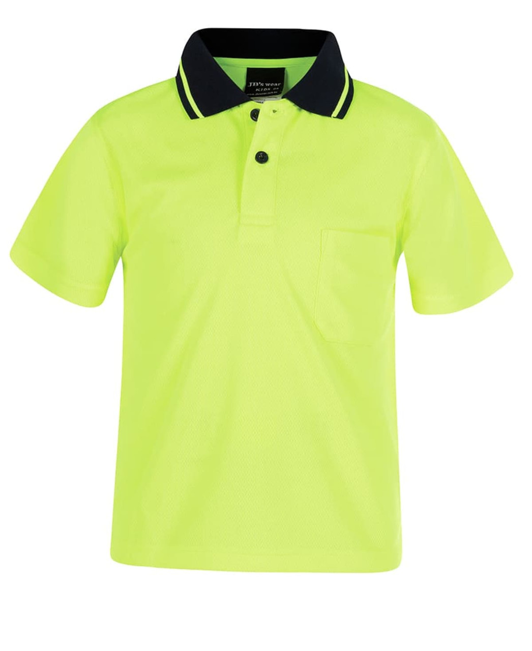 JB's Kids Hi Vis Non Cuff Traditional Polo