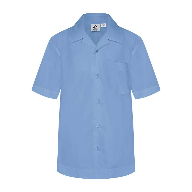 Short Sleeve Shirt with Open Neck Collar