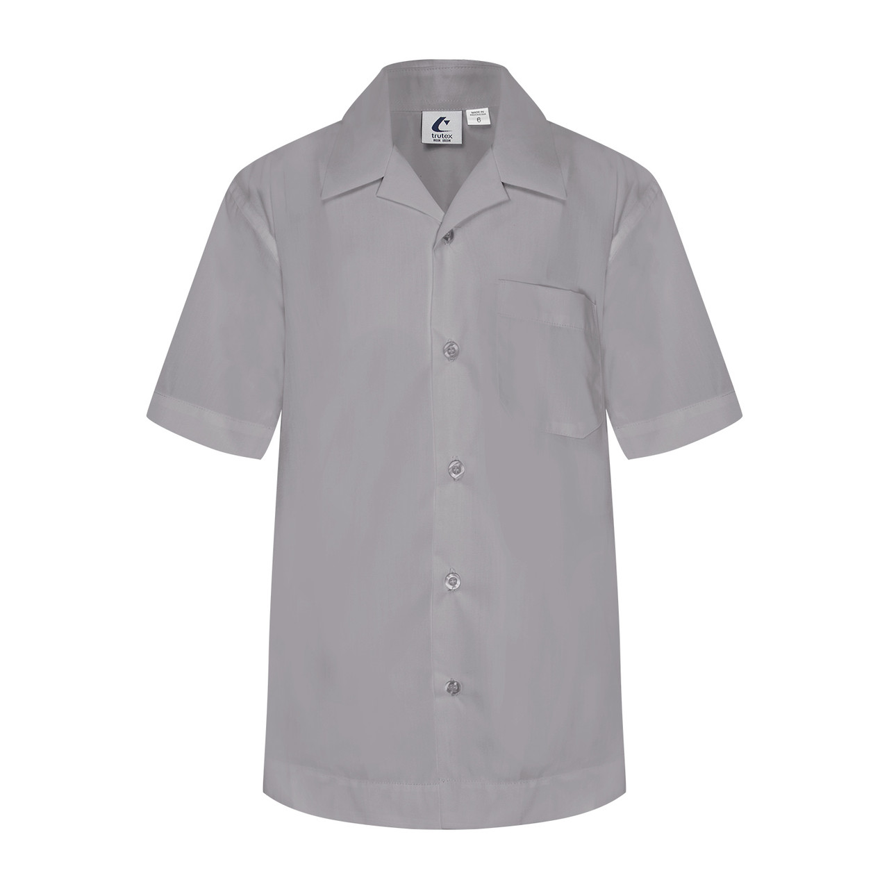 Short Sleeve Shirt with Open Neck Collar