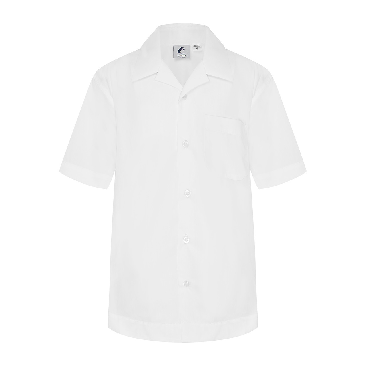 Short Sleeve Shirt with Open Neck Collar