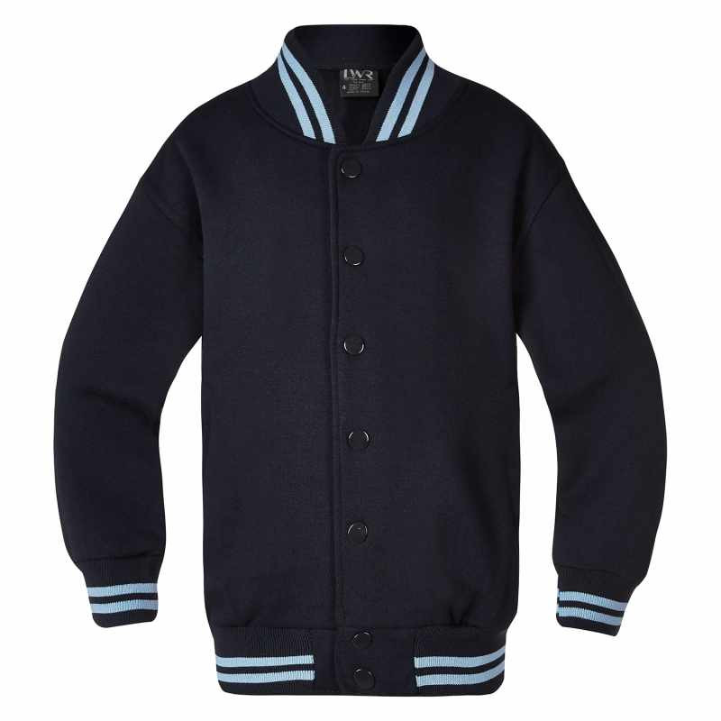 Fleecy Bomber Jacket with Press Stud Front