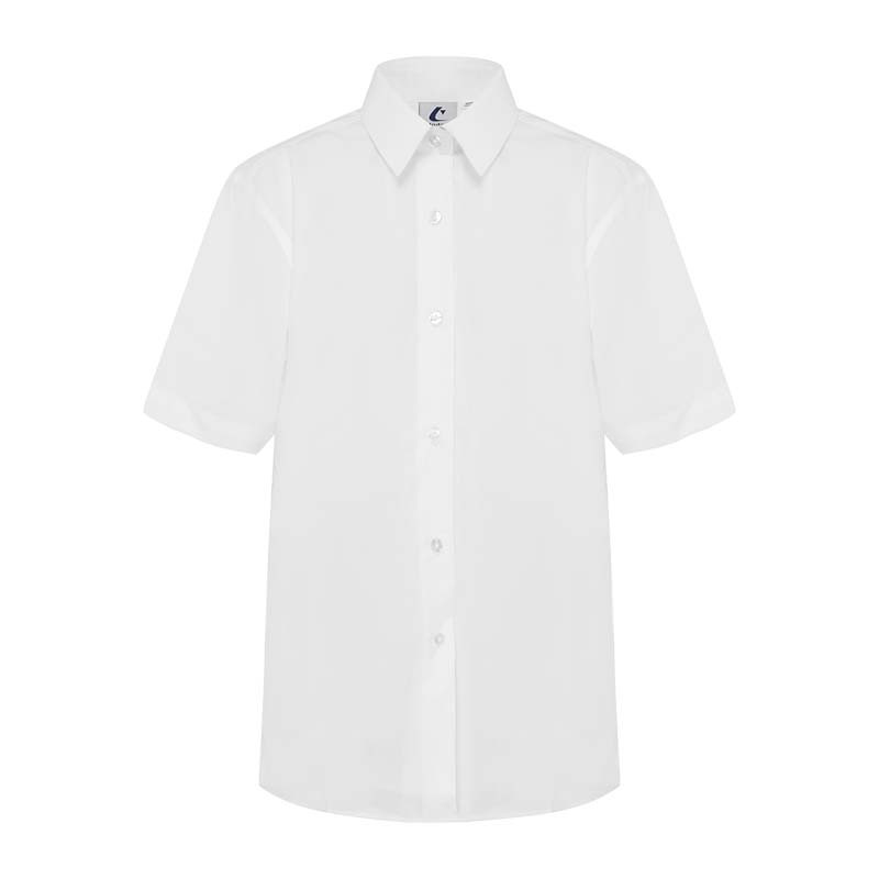 Short Sleeve Blouse with Button up Collar