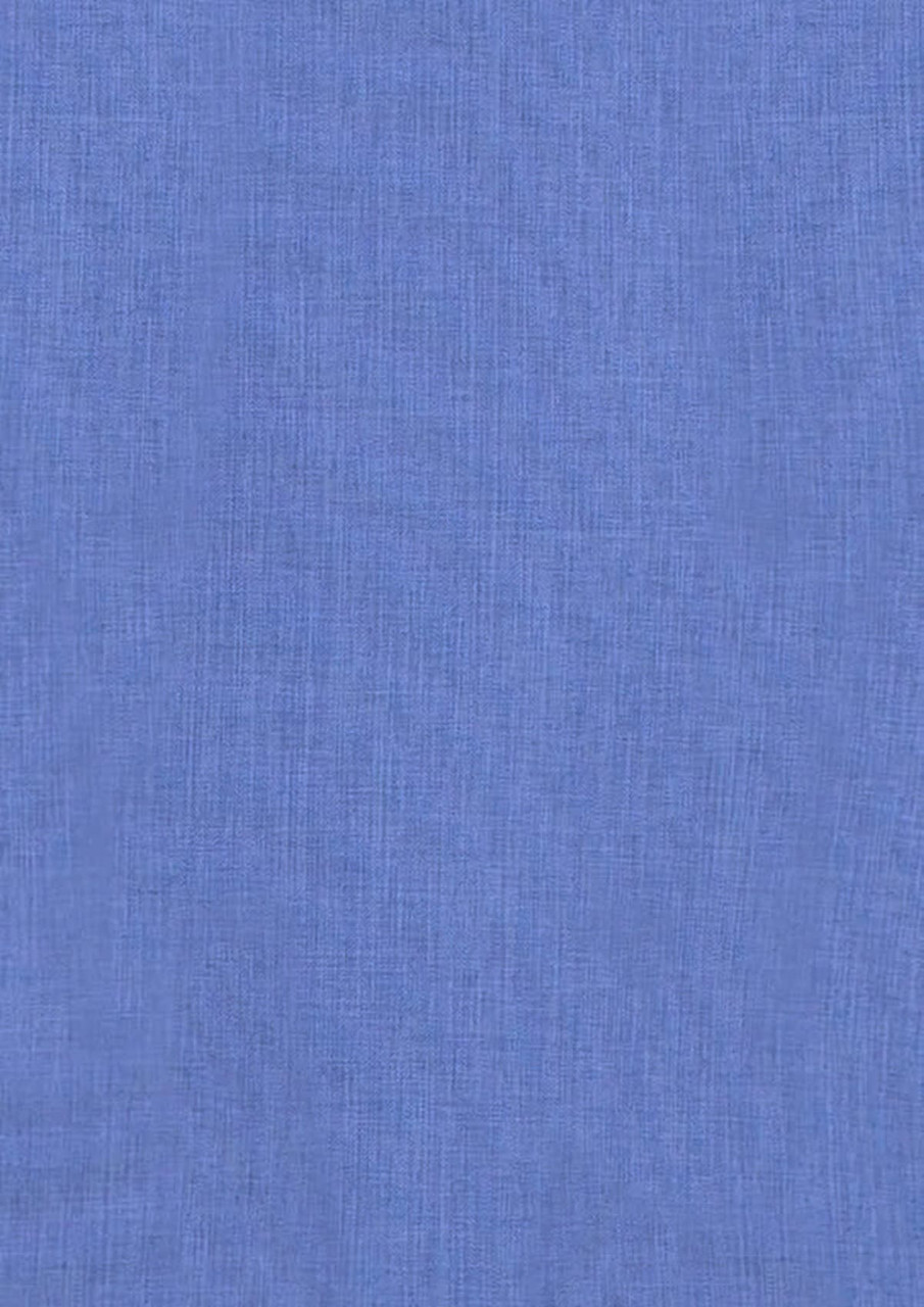 A women's 3/4 sleeve shirt in a soft blue fabric with a textured appearance. It features a logo on the design.