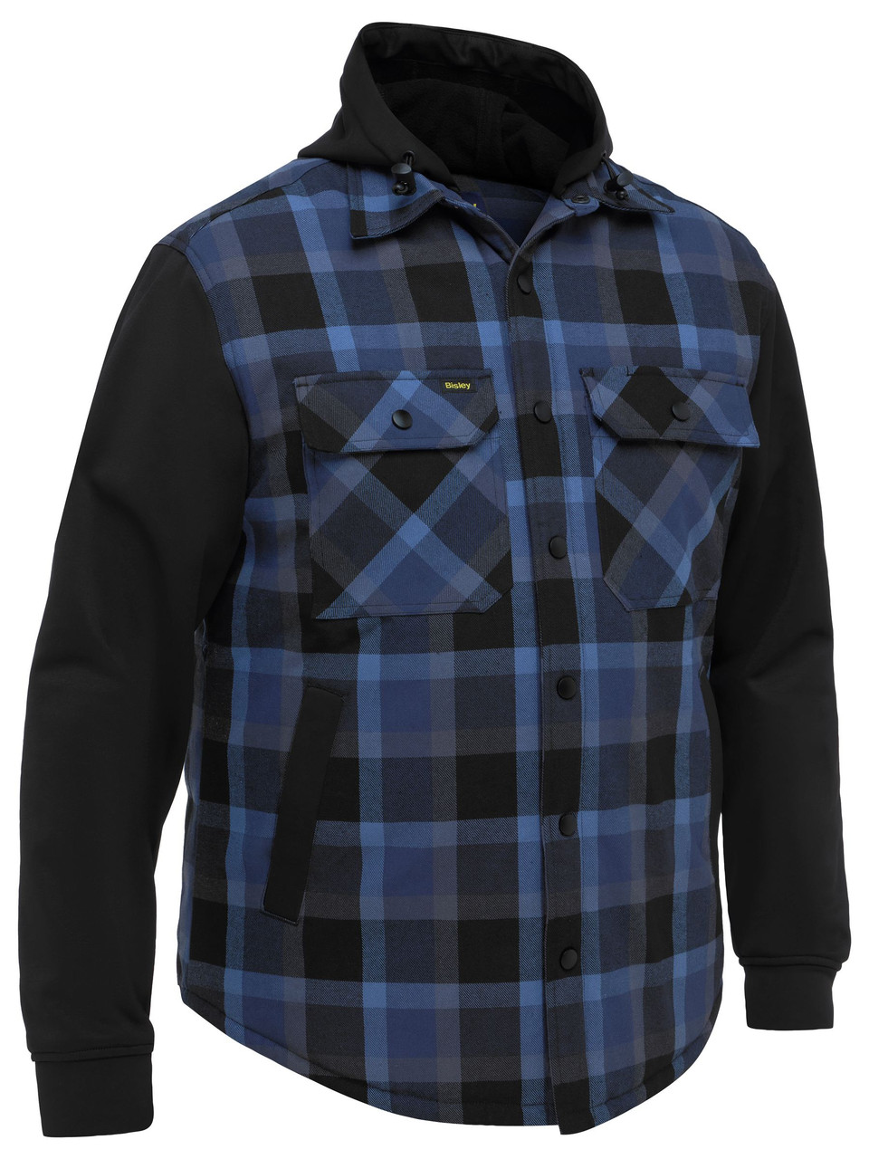 Contrast Check Hooded Shirt