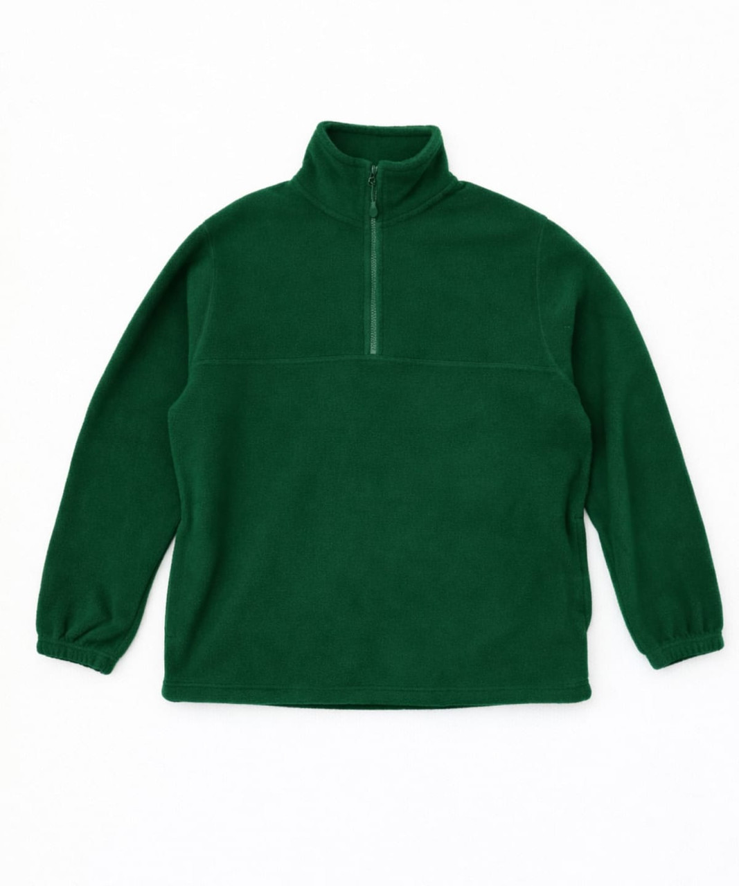 A green Everest Polar Fleece 1/4 Zip jacket with a high collar and zip closure, featuring elasticised cuffs.