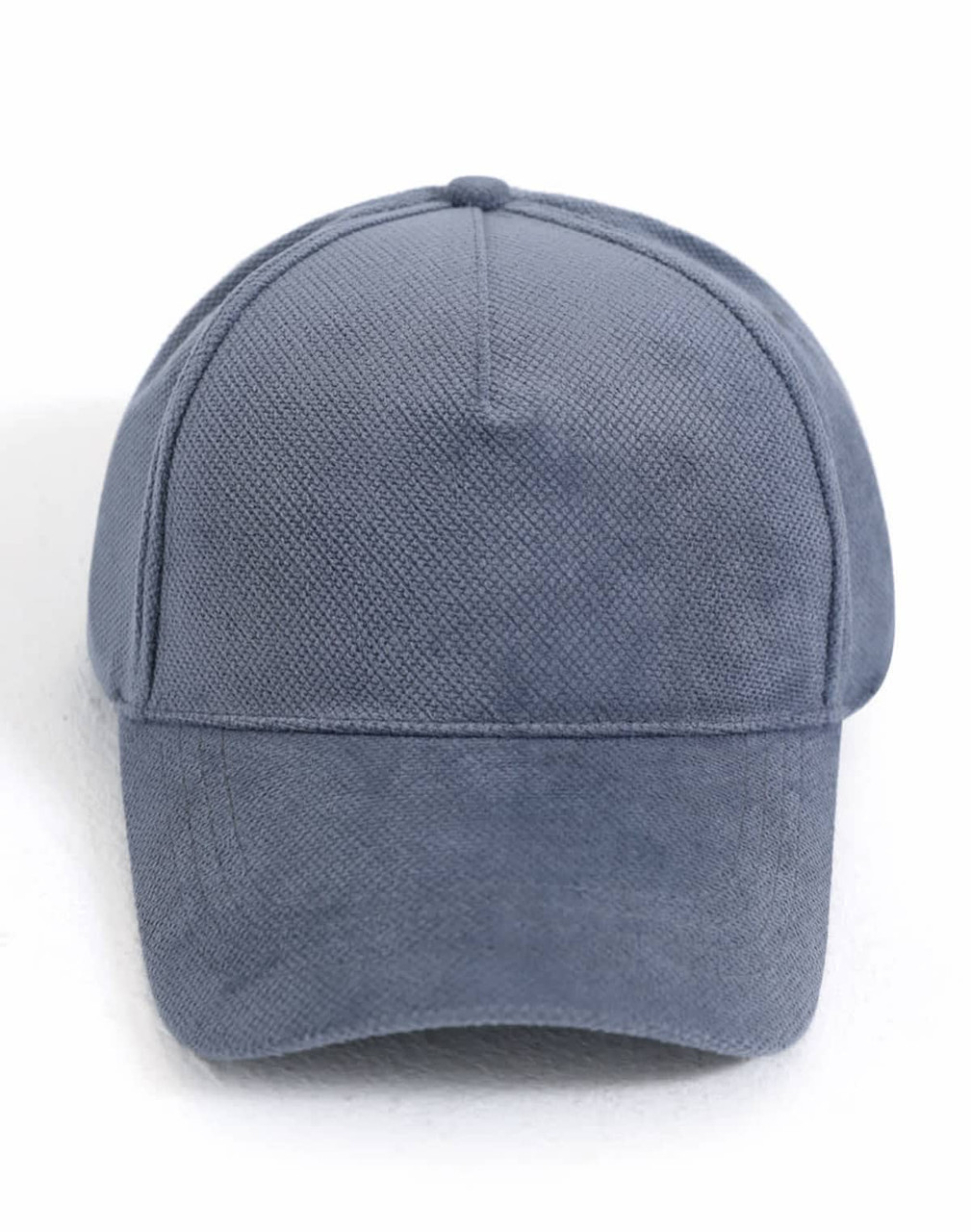 A grey jacquard texture 5 panel cap featuring a curved visor and a branded logo.
