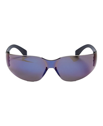 Sunglasses with a sleek, purple-tinted lens and black frames, suitable for outdoor leisure activities.