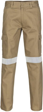 Cotton Drill Cargo Pants With 3M R/Tape