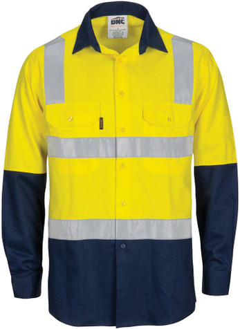 Hi Vis Two Tone Cool-Breeze Cotton Shirt - Long Sleeve
